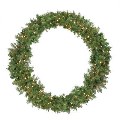 Northlight 48-in Pre-lit or Outdoor Green Pine Artificial Christmas Wreath Lowes.com | Lowe's