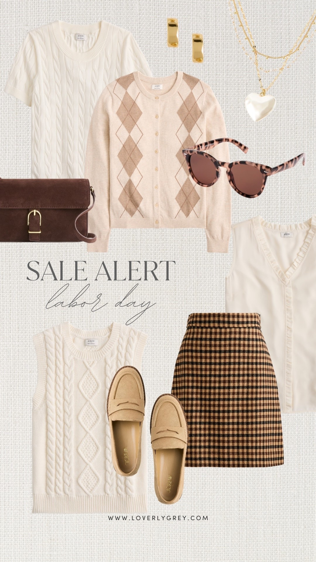 J.Crew is SO good for preppy fall fashion right now! The argyle cardigan, cable knit vest, plaid skirt, loafers and suede bag are exactly the kind of J.Crew Labor Day sale finds I’d grab for cozy work outfits, weekend looks and classic fall layering.

#LTKootd #LTKSeasonal #LTKSaleAlert