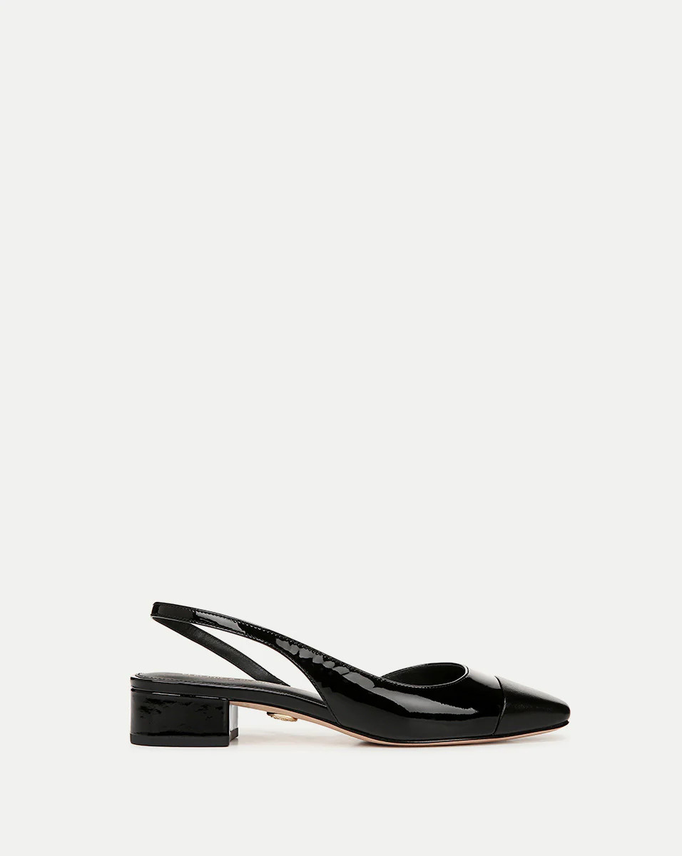 Cecile Leather Cap-Toe Slingback | Veronica Beard