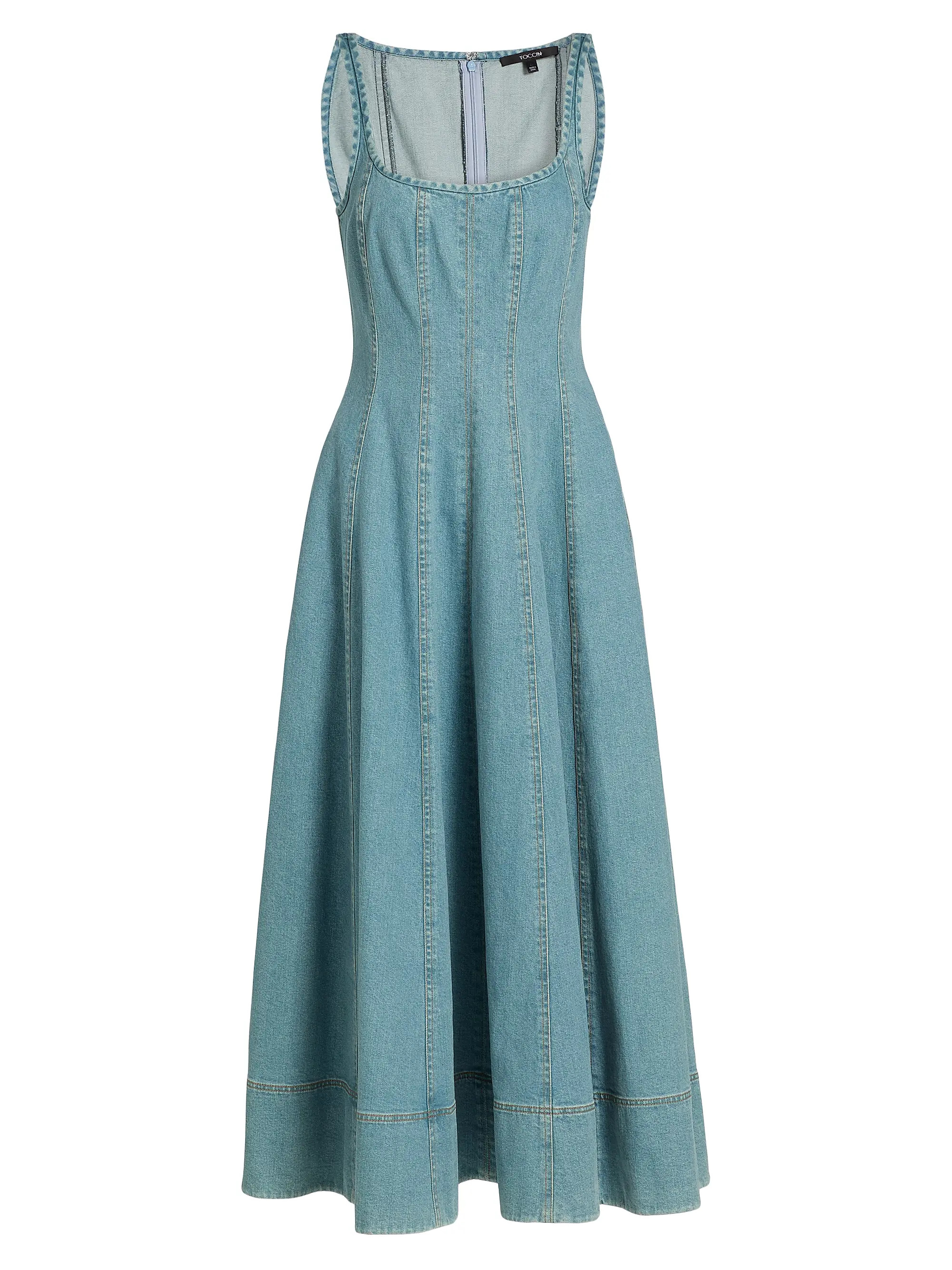 Toccin Tia Stretch Denim Midi-Dress | Saks Fifth Avenue | Saks Fifth Avenue