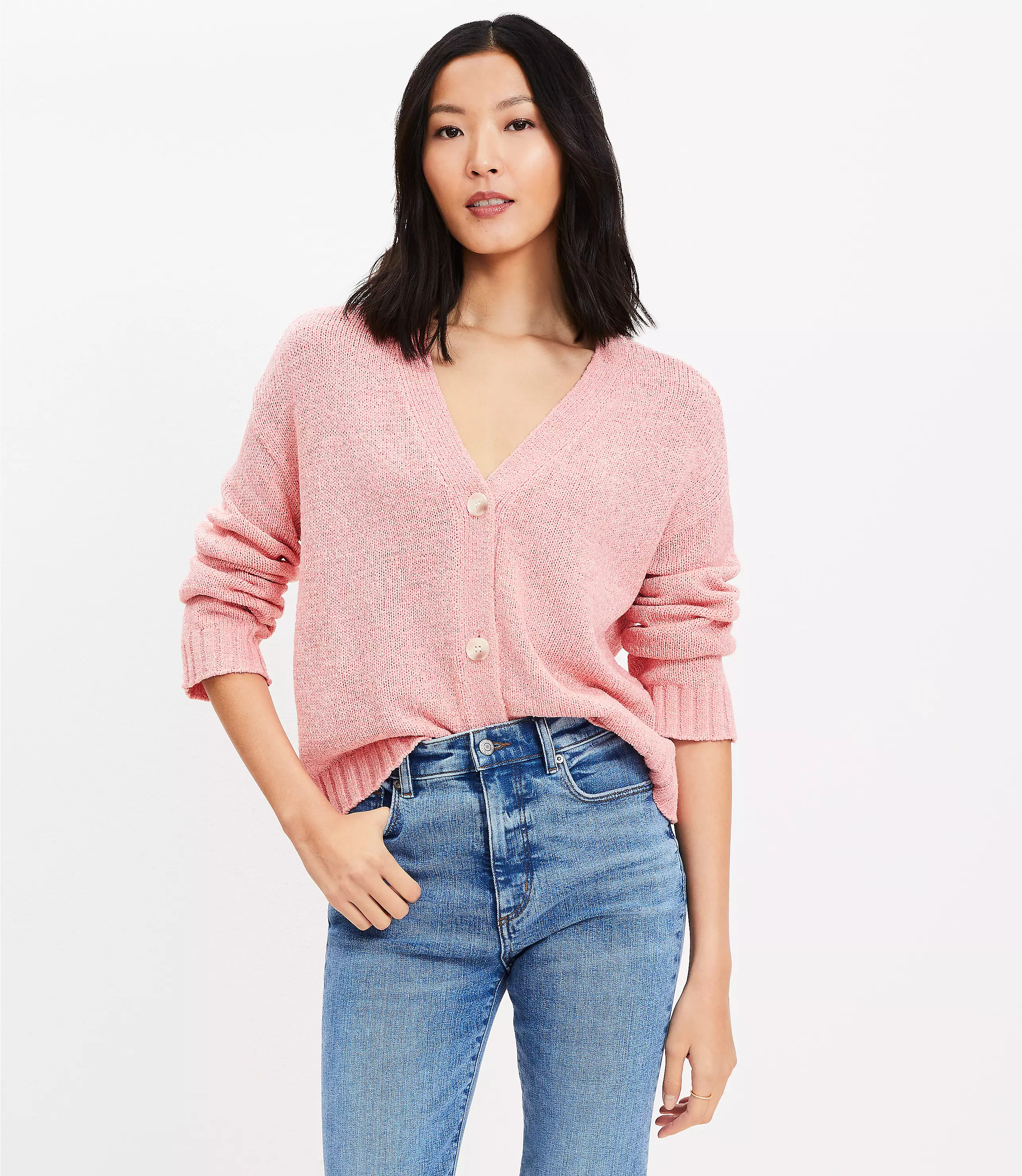 Easy V-Neck Cardigan | LOFT