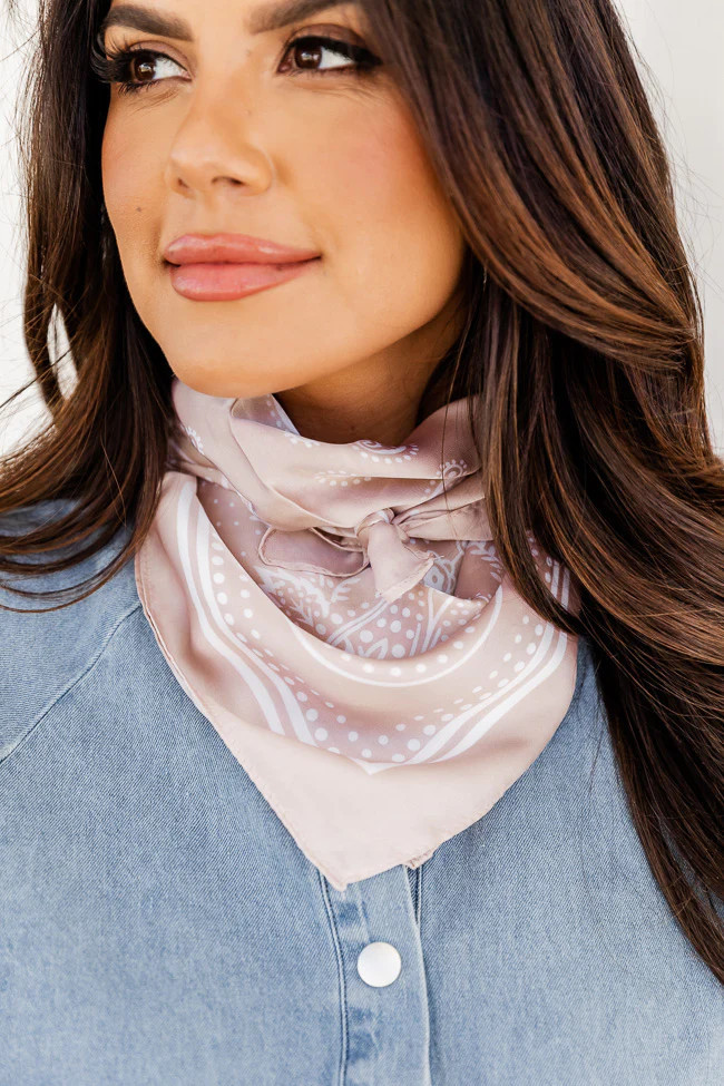 Set Me Free Ivory Satin Bandana | Pink Lily
