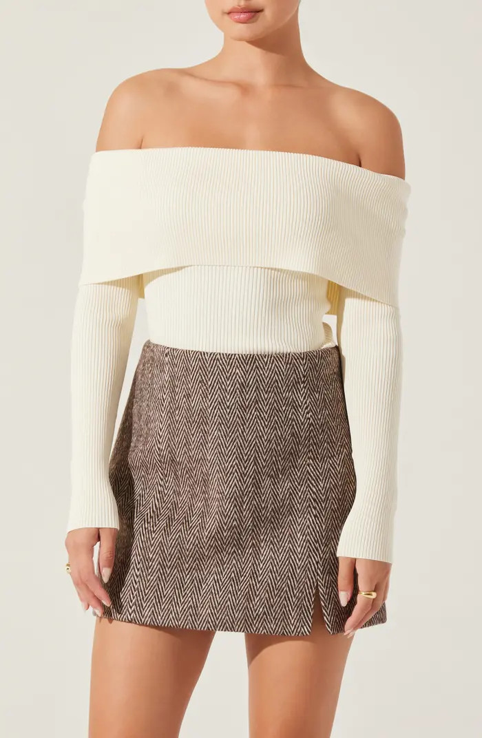 ASTR the Label Foldover Off the Shoulder Rib Sweater | Nordstrom | Nordstrom