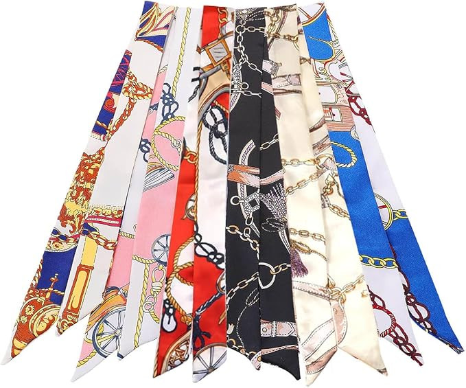 6 Pack Scarf Bags for Women - Narrow Scarf Hair & Neck Scarves - Fashion Gifts | Amazon (US)