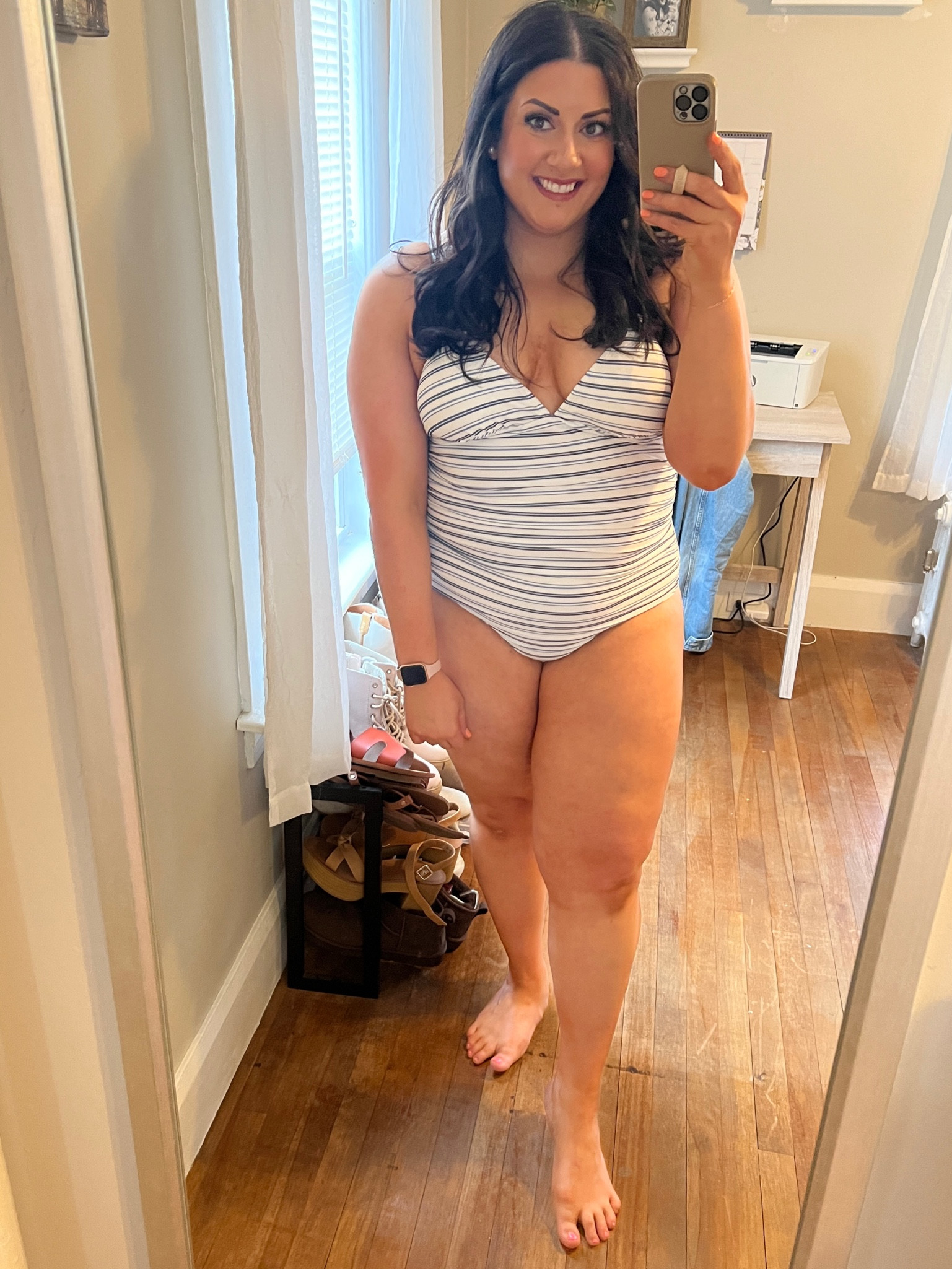 Wearing an XL but could have done a L. Adjustable straps with moderate support. CARINA15 saves you 15% 🤍 

#LTKunder50 #LTKcurves #LTKswim