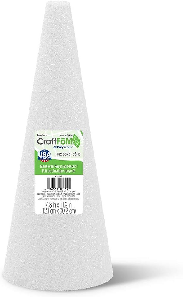 FloraCraft CraftFōM Cone 4.8 Inch x 11.9 Inch White | Amazon (US)