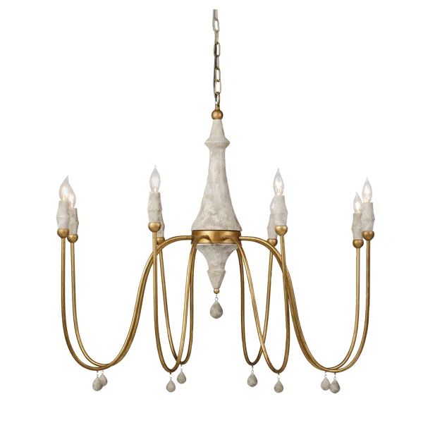 8 - Light Candle Style Classic / Traditional Chandelier with Beaded Accents | Wayfair North America