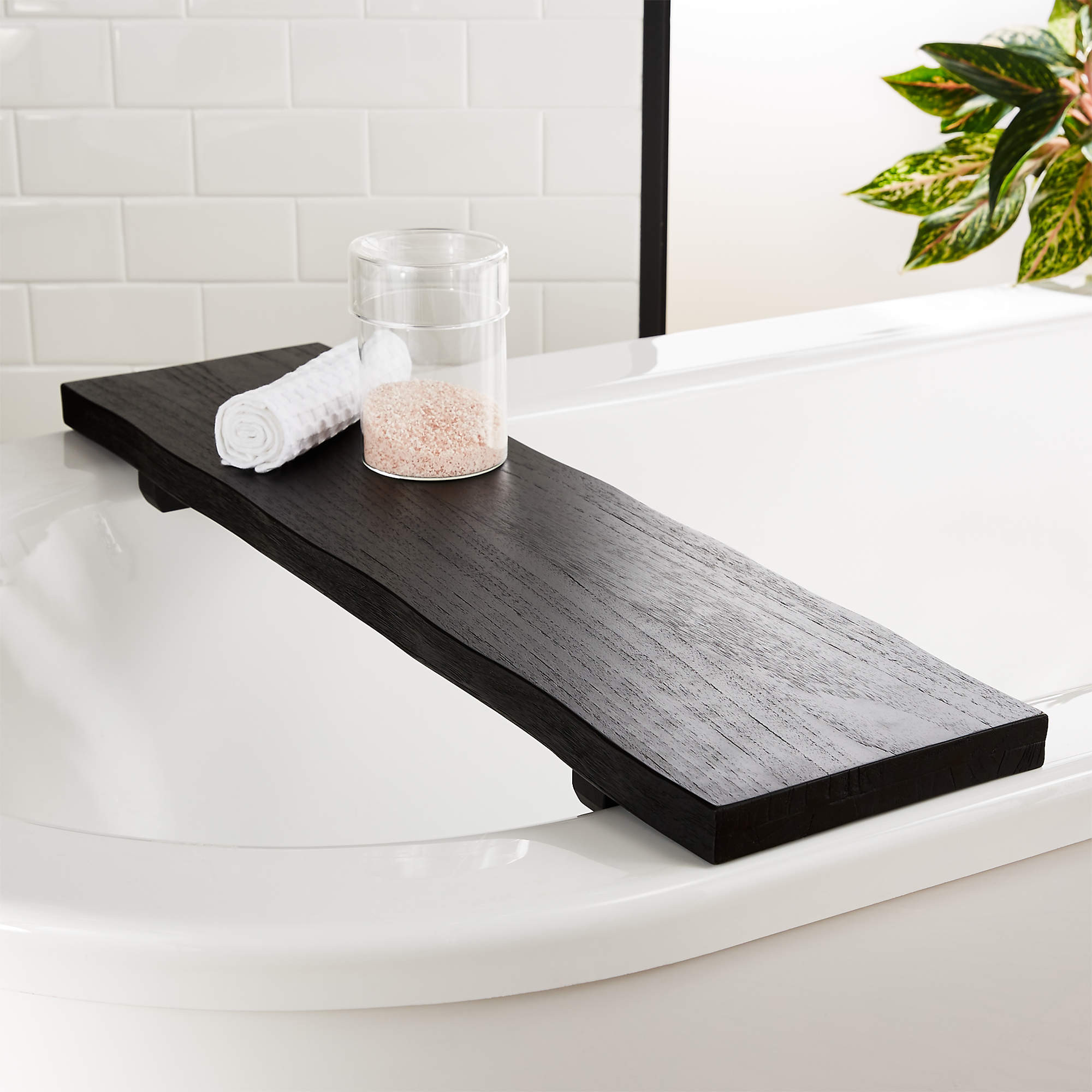 Live Edge Teak Wood Bath Caddy + Reviews | CB2 | CB2