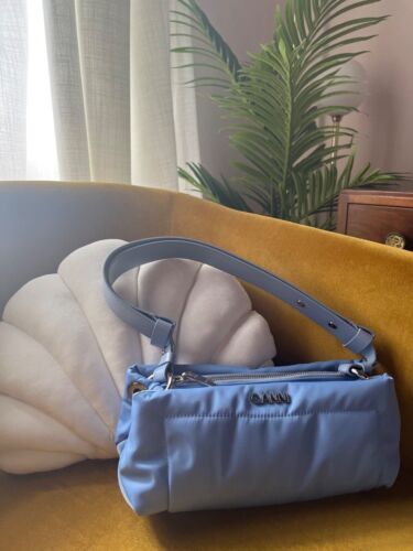Ganni Blue Pillow Shell Baguette Bag BRAND NEW | eBay UK