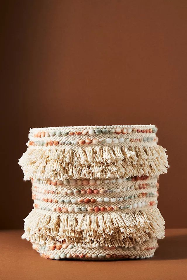 Embellished Rug Basket | Anthropologie (US)