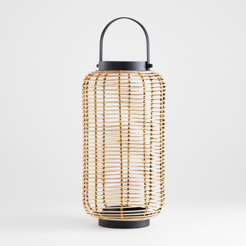 Brigton Large Rattan Lantern + Reviews | Crate and Barrel | Crate & Barrel