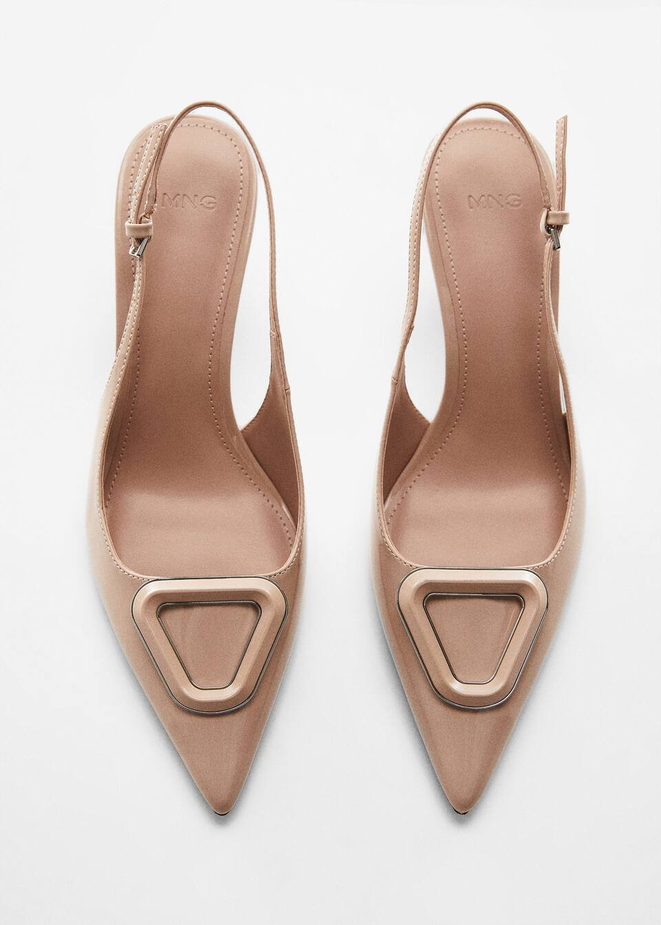 Patent leather-effect slingback shoes -  Women | Mango United Kingdom | MANGO (UK)