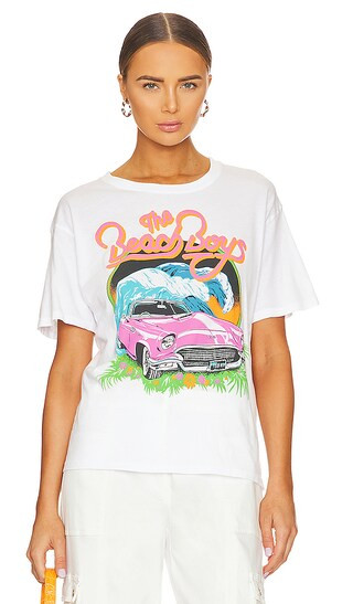 Beach Boys Surf USA Boyfriend Tee in Bleach White | Revolve Clothing (Global)