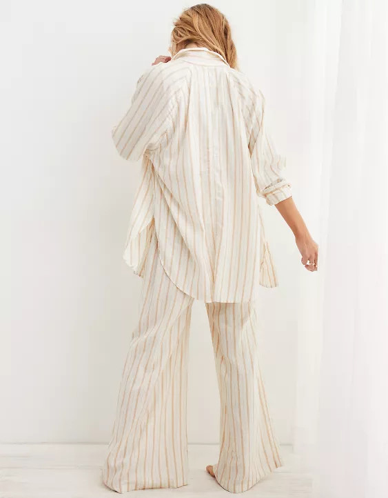 Aerie Pool-To-Party Linen Blend Cover Up Shirt | American Eagle Outfitters (US & CA)