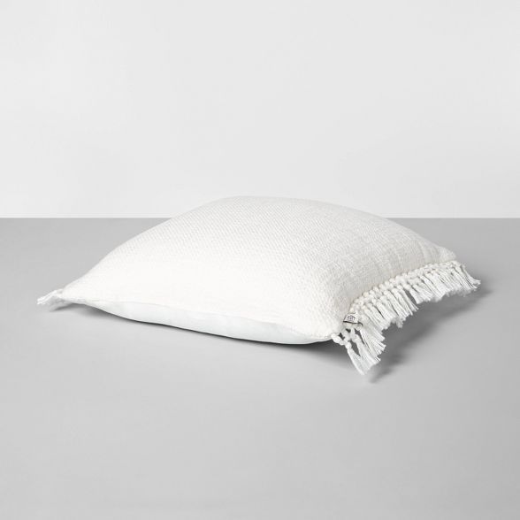 18" x 18" Slub Knotted Fringe Throw Pillow - Hearth & Hand™ with Magnolia | Target