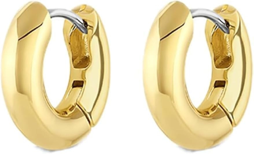 gorjana - Lou Huggies 1/2" Drop - 18K Gold-Plated Finish - Secure Hinge Closure - Stylish Hoop Ea... | Amazon (US)