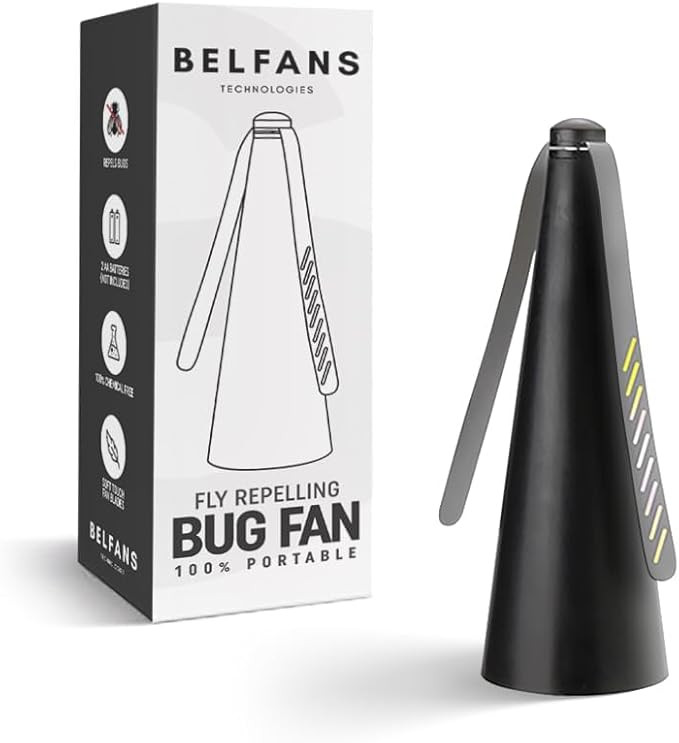 Belfans FlyRepellent Fan for Tables – AA Battery/USB Powered, Soundless Fly Swatter with Hologr... | Amazon (US)