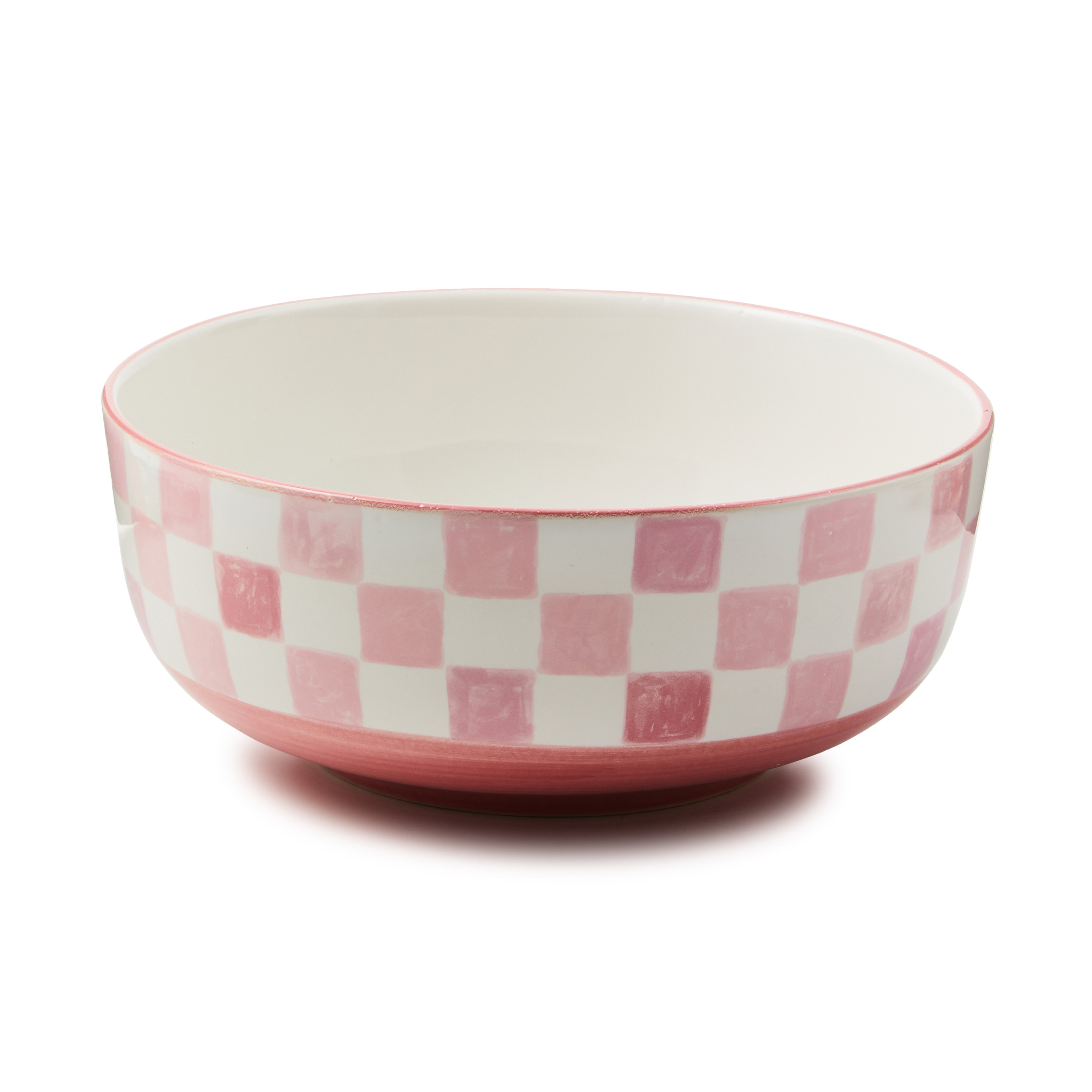 MacKenzie-Childs Pink Check Serving Bowl | MacKenzie-Childs
