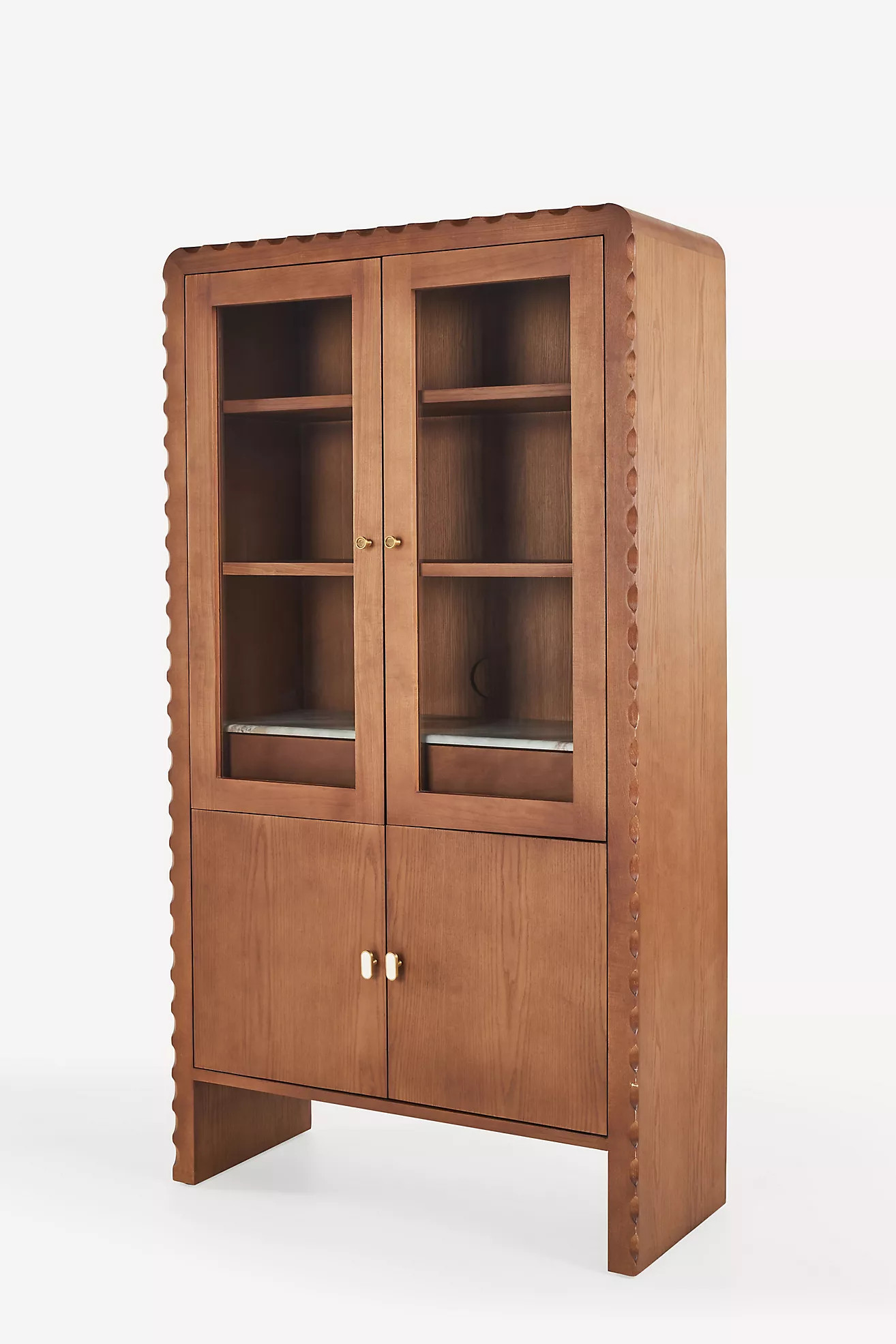 Brentley Marble-Top Ash Wood Hutch | Anthropologie (US)