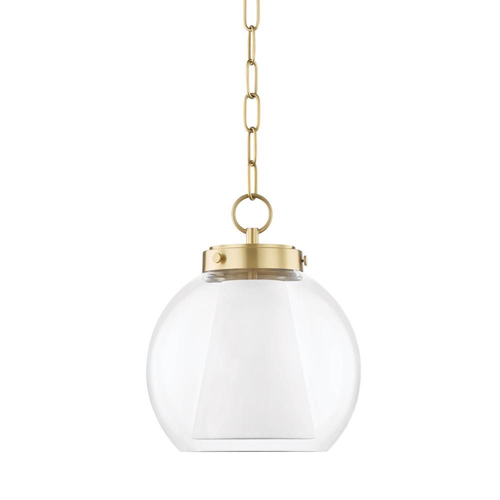 Sasha 1-Light Aged Brass Geometric Pendant | The Home Depot