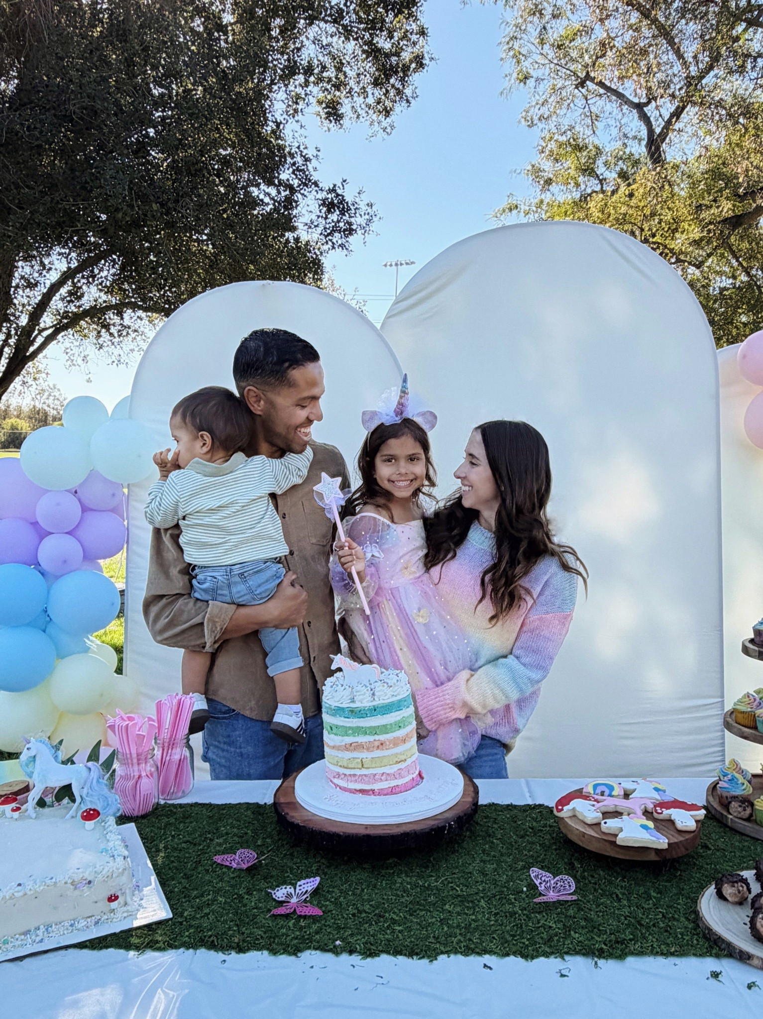 Unicorn Party Details Part IV // mine & my daughter’s outfits!! My exact sweater is sold out but they have an off the shoulder version from the same brand that I’m linking!! 

#unicornparty #unicornbirthdayparty #birthdayparty 

#LTKKids #LTKootd #LTKOver40