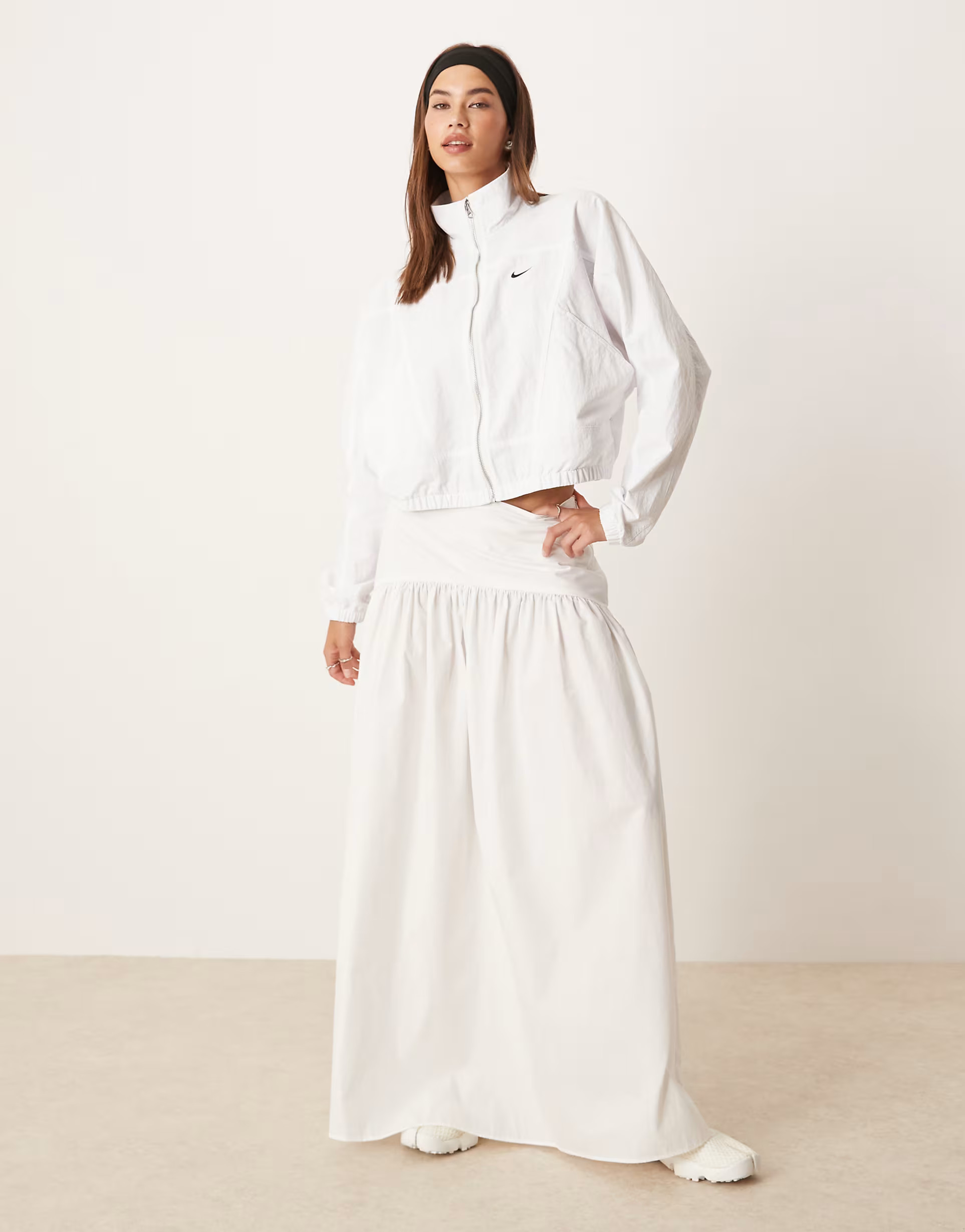 ASOS DESIGN drop waist maxi skirt in white | ASOS | ASOS (Global)