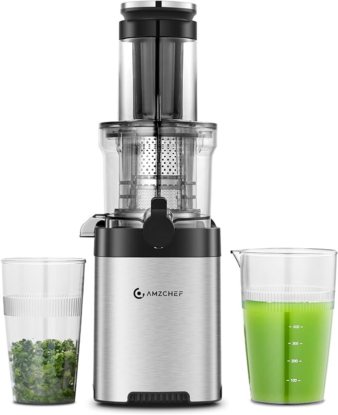 AMZCHEF Cold Press Juicer, Juicer Machine with Large Feed Chute for Whole Fruits and Vegetables -... | Amazon (US)