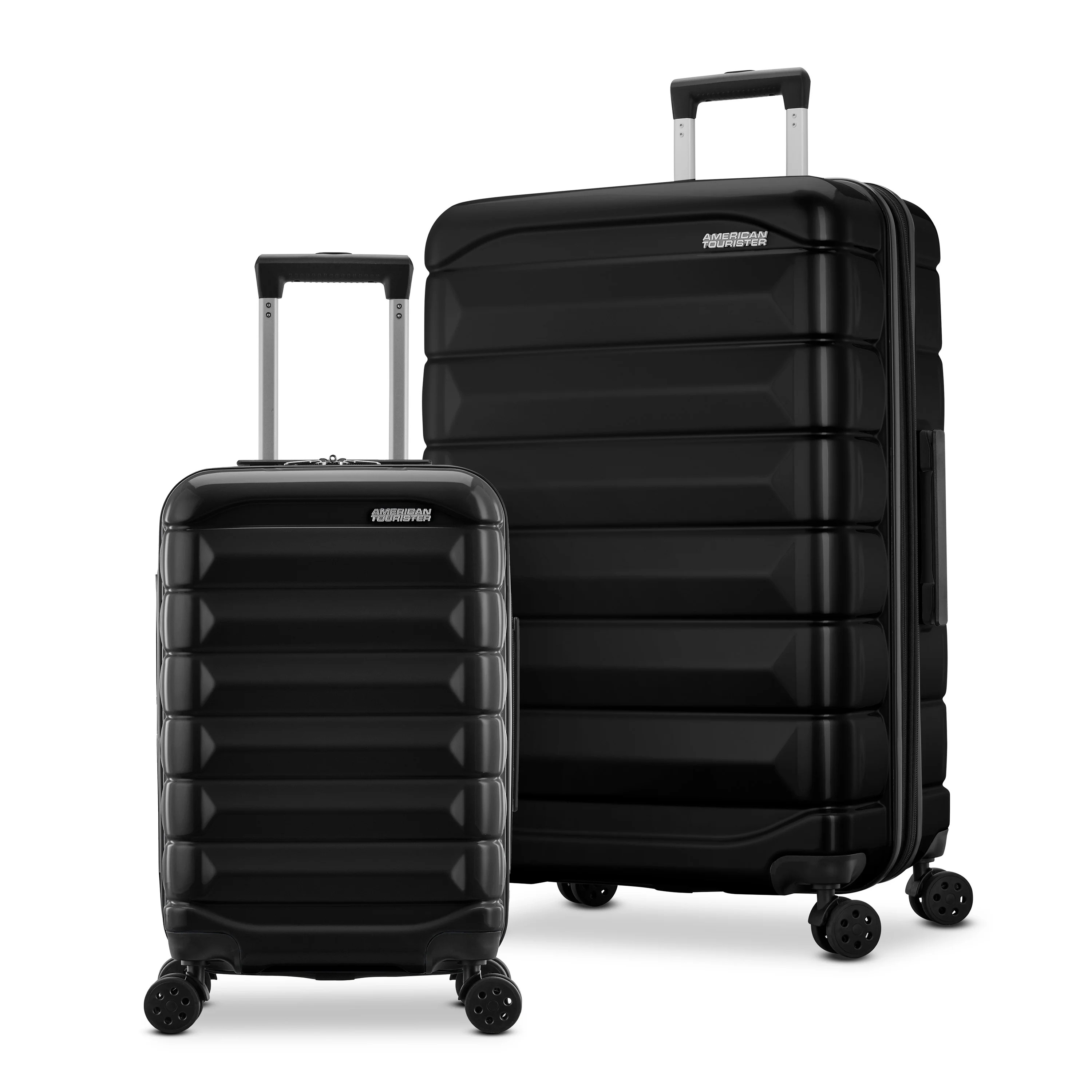 American Tourister Kontour Hardside Expandable Spinner Luggage Set with Divider Pockets - Black | Walmart (US)