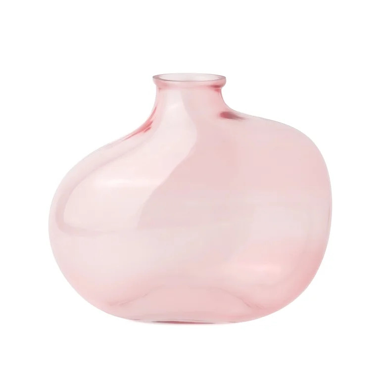 Mainstays Pink Glass Decorative Vase, 7.3" | Walmart (US)
