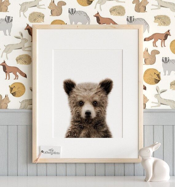 Baby Bear PRINTABLE art, Nursery wall art, The Crown Prints, Baby animal prints, Baby room decor,... | Etsy (US)