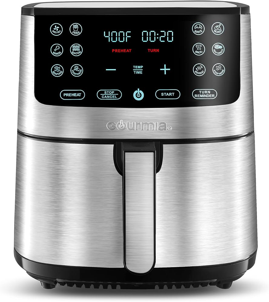 Gourmia Air Fryer Oven Digital Display 8 Quart Large AirFryer Cooker 12 Touch Cooking Presets, XL... | Amazon (US)