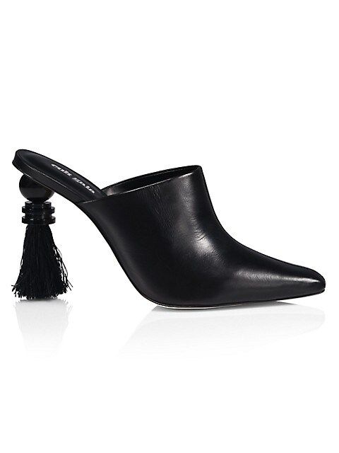 Tassie Leather Architectural-Heel Mules | Saks Fifth Avenue