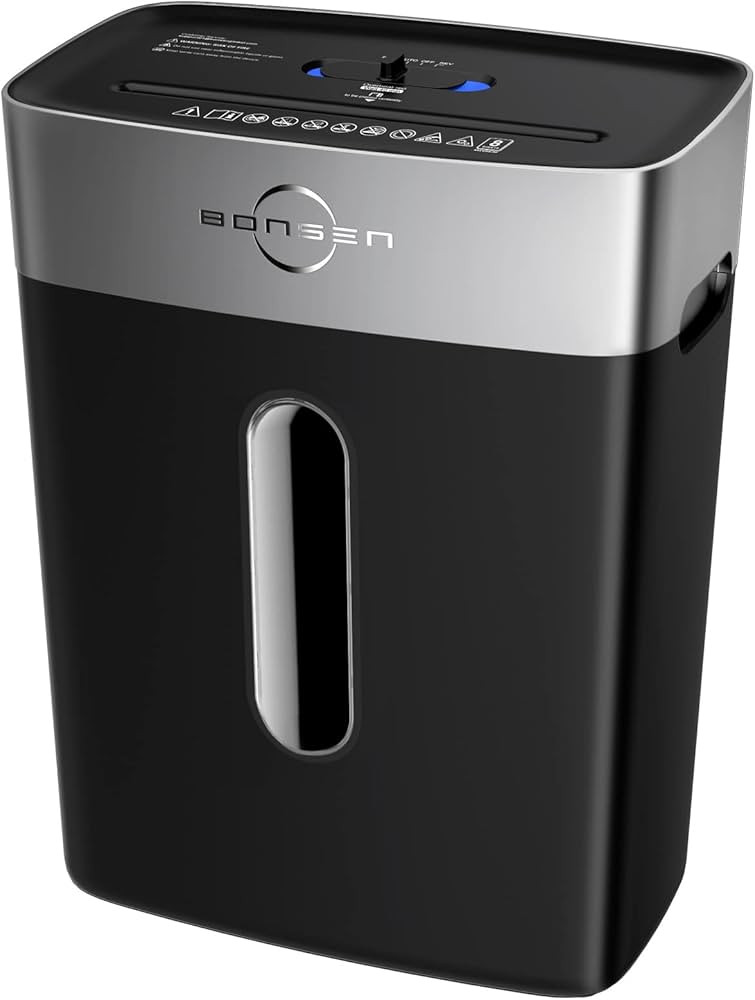 BONSEN Shredder for Home Office, 8-Sheet Crosscut Credit Card Shredder, Small Paper Shredder for ... | Amazon (US)