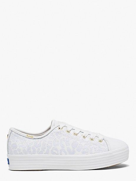 keds x kate spade new york triple kick embroidered leopard leather sneakers | Kate Spade (US)