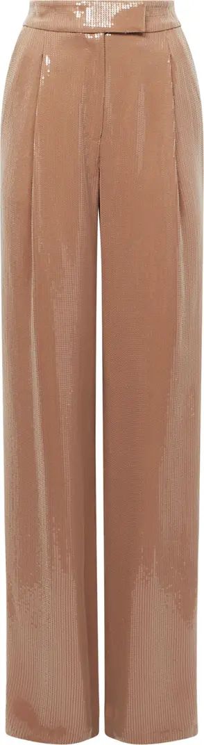 Lizzie Sequin Pleated High Waist Wide Leg Trousers | Nordstrom