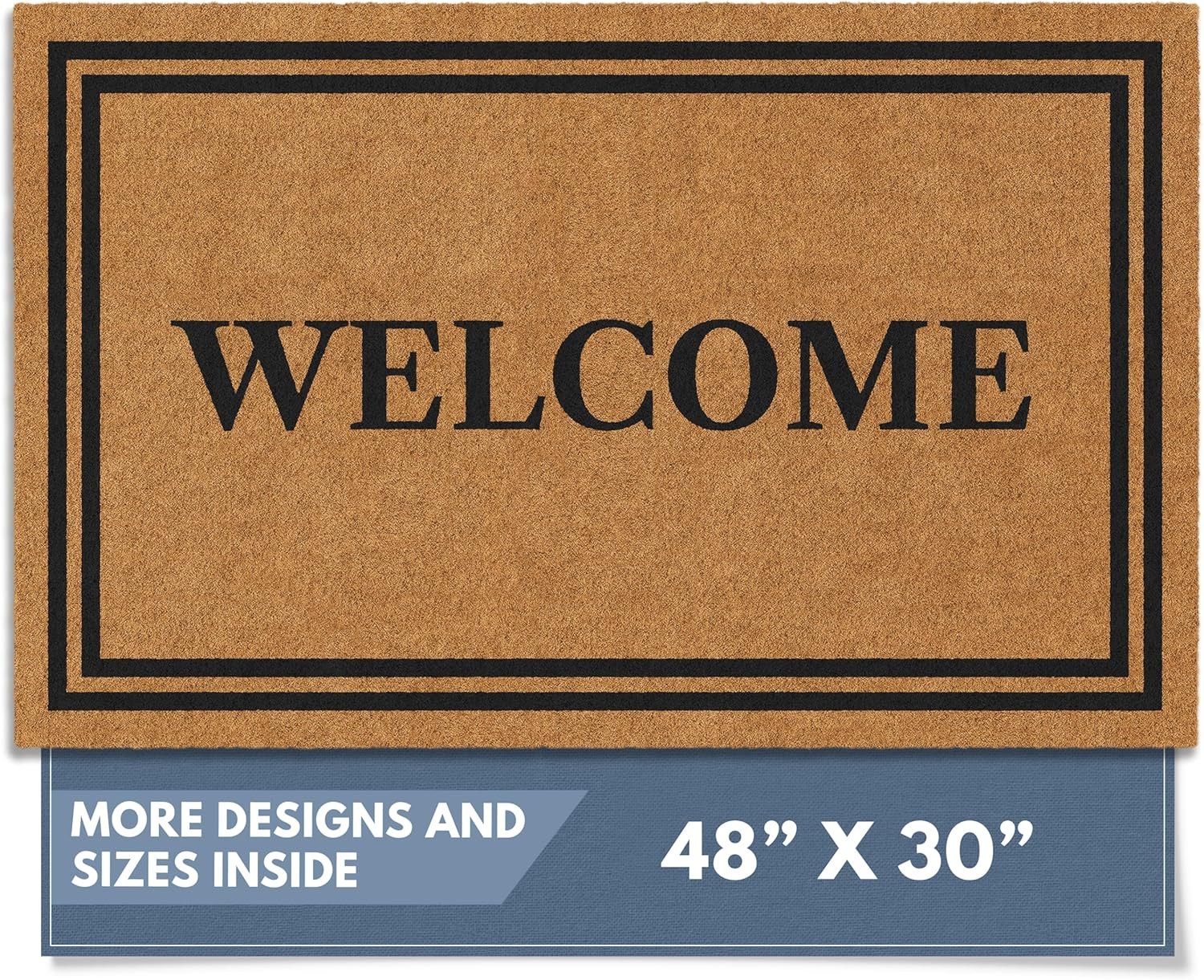 Barnyard Designs Natural Coco Coir Non-Slip Doormat (30x48, Welcome) | Amazon (US)