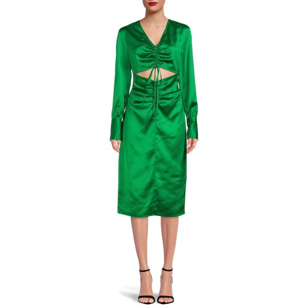 Kendall + Kylie Junior's Ruched Cutout Satin Dress - Walmart.com | Walmart (US)