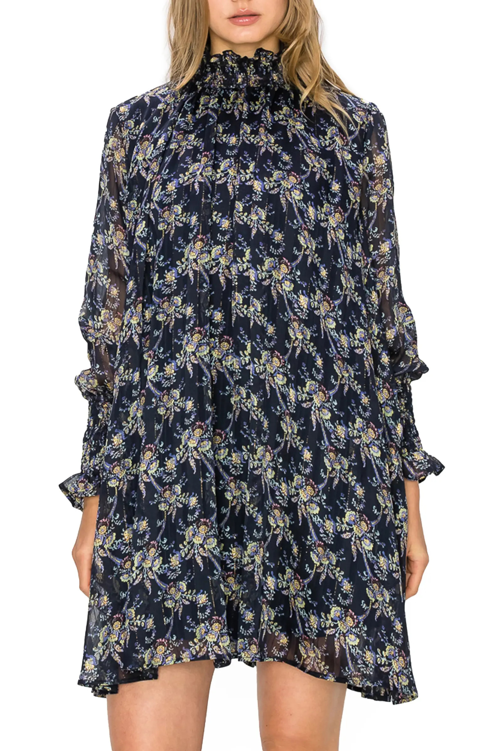 MELLODAY Floral Tiered Ruffle Sleeve Chiffon Dress | Nordstromrack | Nordstrom Rack