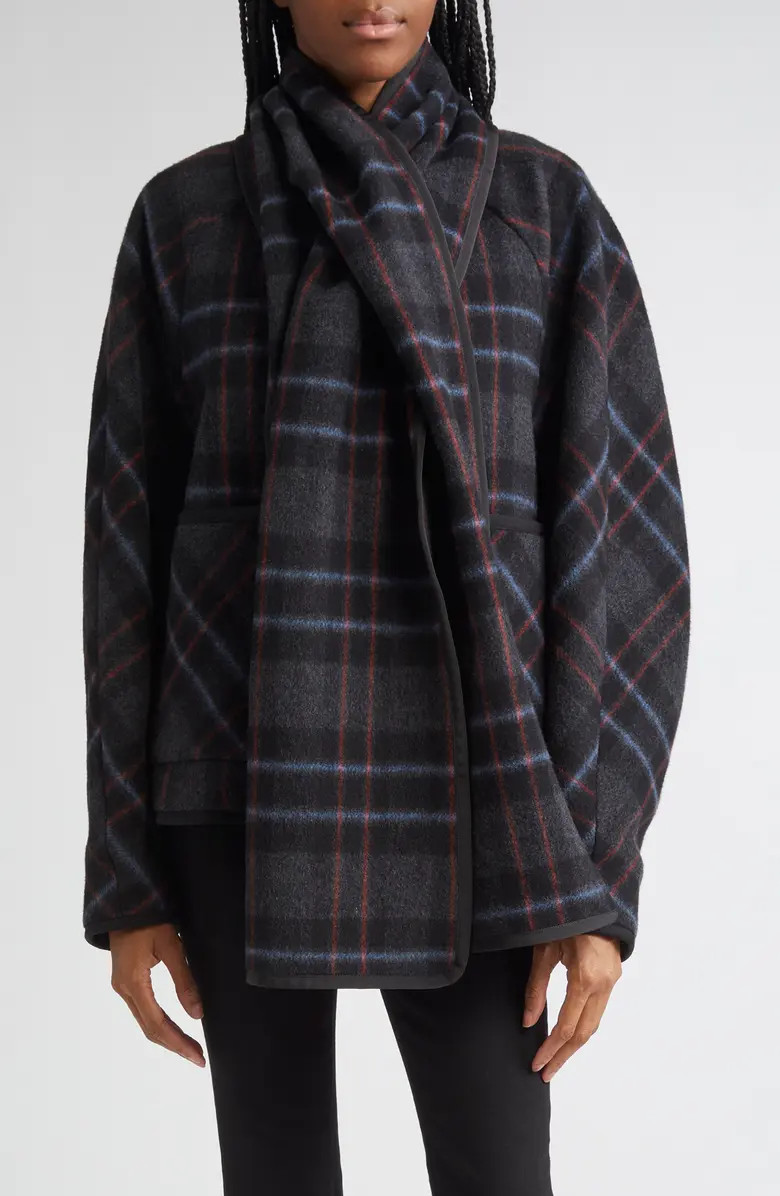 Martine Plaid Wool Blend Dickey Scarf Coat | Nordstrom