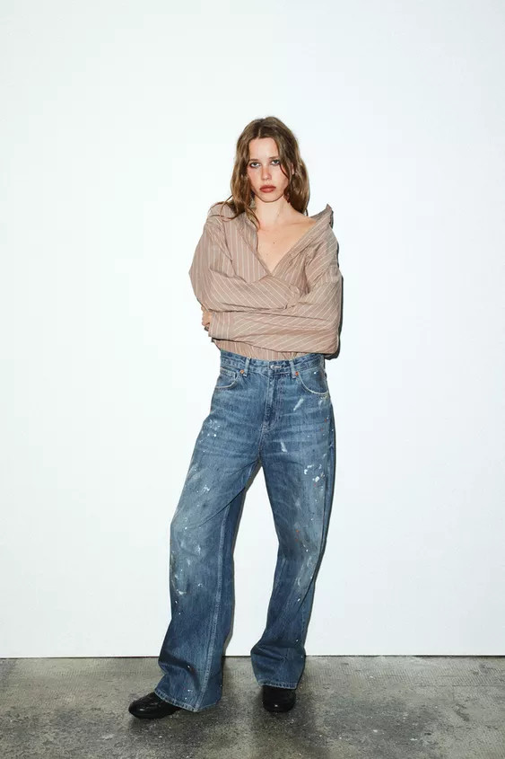 TRF LOOSE OVERSIZE HIGH WAIST JEANS | Zara US