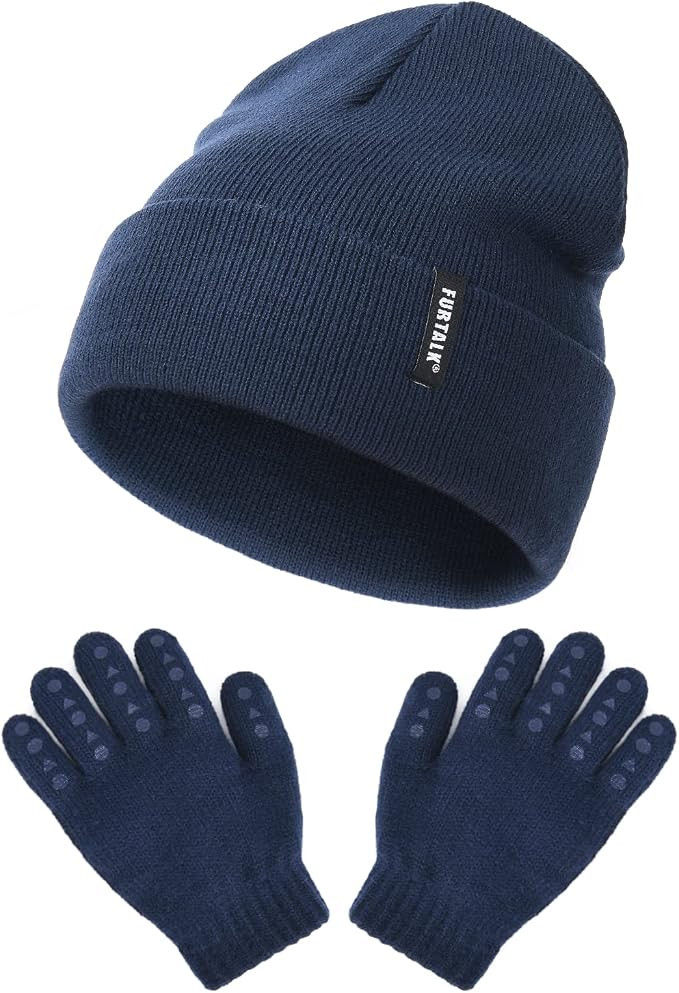 Toddler Beanie and Gloves for Boys Girls Kids Winter Hats and Gloves Set Baby Knit Beanies | Amazon (US)