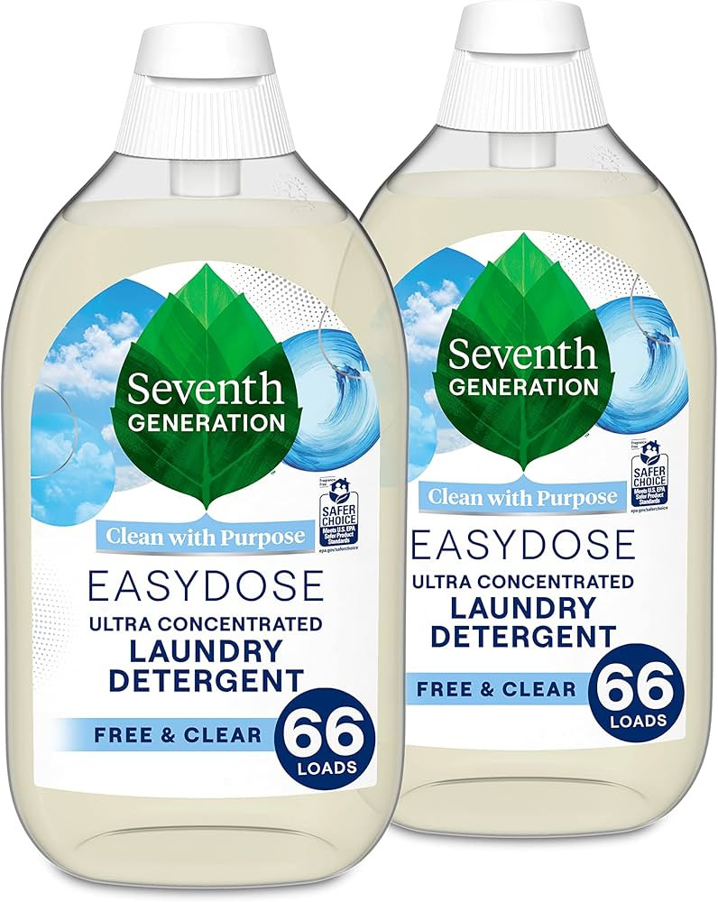 Seventh Generation Laundry Detergent, Ultra Concentrated EasyDose, Free & Clear, 23.1 Fl Oz (Pack... | Amazon (US)