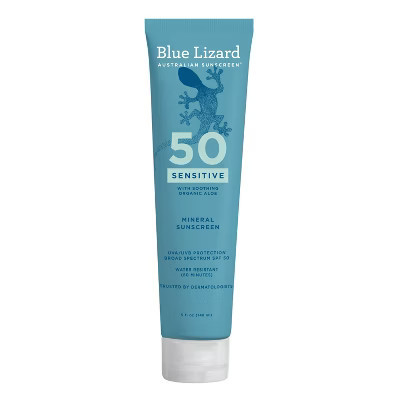 Blue Lizard Sensitive Mineral Sunscreen Lotion - SPF 50+ - 5 fl oz: Whole Body, No Fragrance Added, Vegan | Target