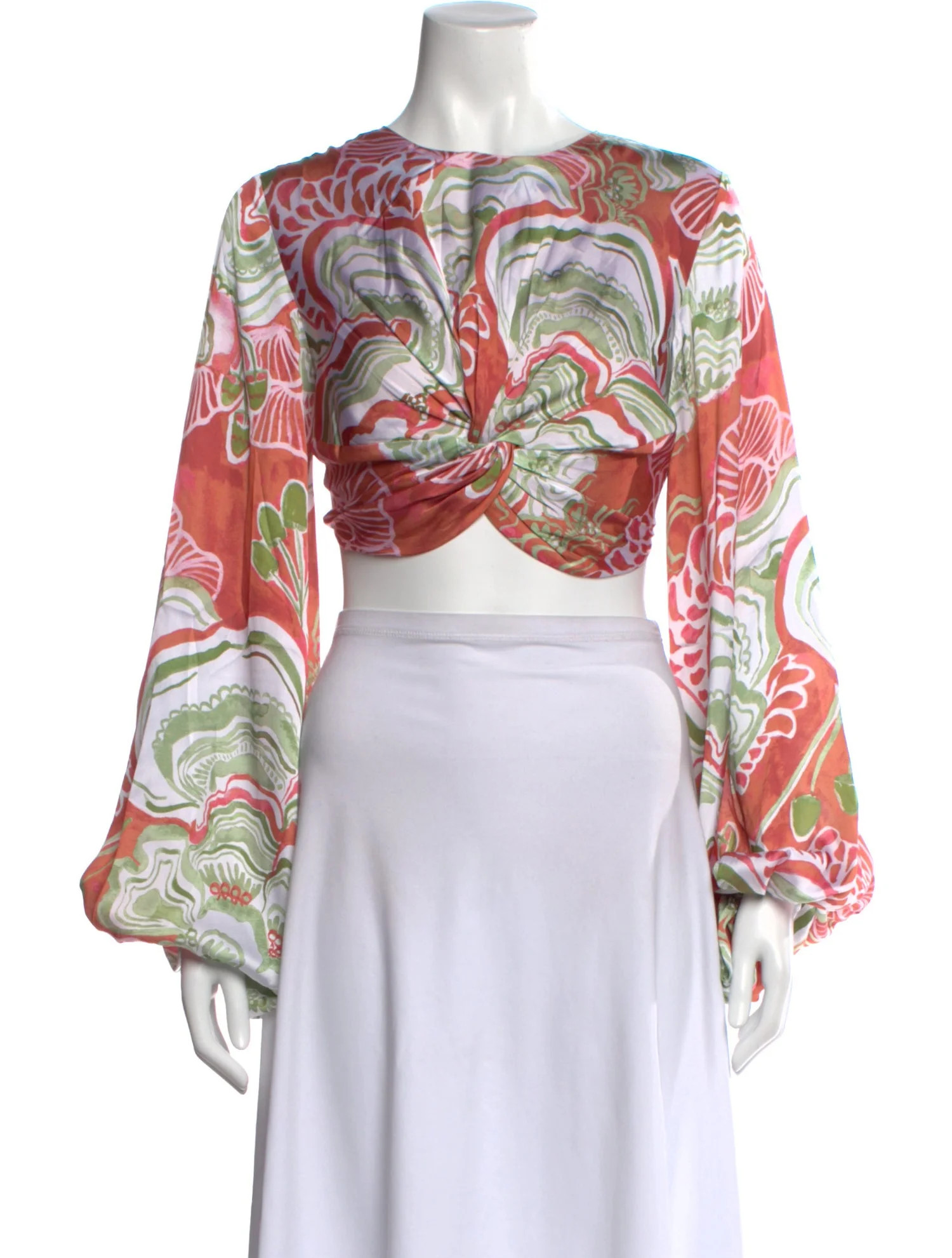 Andrea Iyamah Floral Print Crew Neck Crop Top w/ Tags - Pink Tops, Clothing - WANDL22544 | The Re... | The RealReal