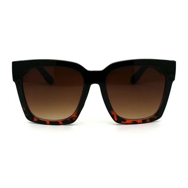 Trendy Extra Oversize Horn Rim Hipster Plastic Sunglasses Black Tortoise Brown | Walmart (US)