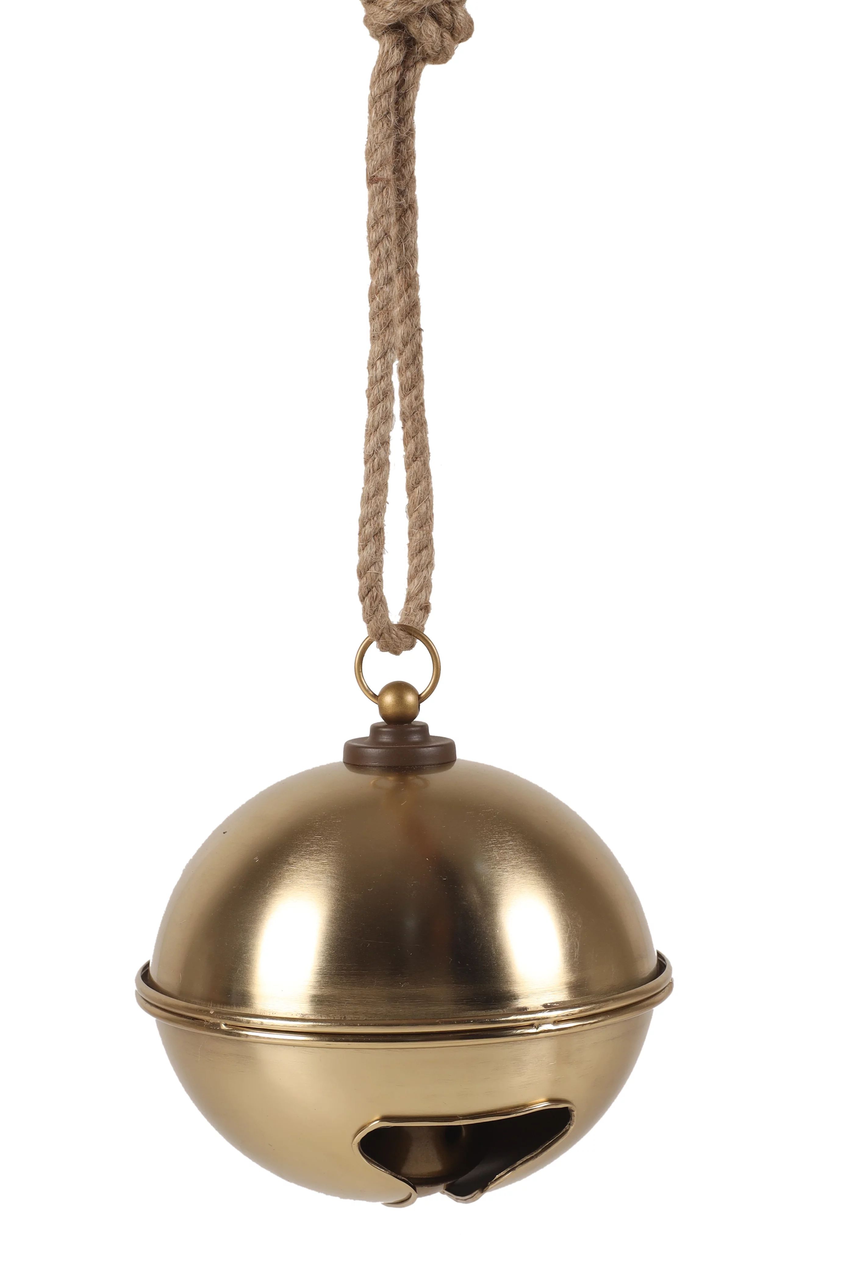 Gold Metal Hanging Bell with Rope Christmas Decoration, 8.25", by Holiday Time | Walmart (US)