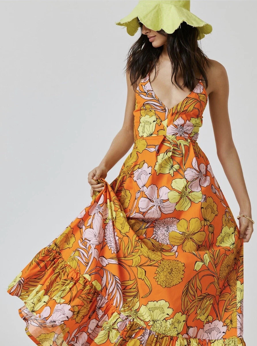 NWT Anthropologie Plenty by Tracy Reese Floral Multicolor Maxi Dress Size Medium | eBay US