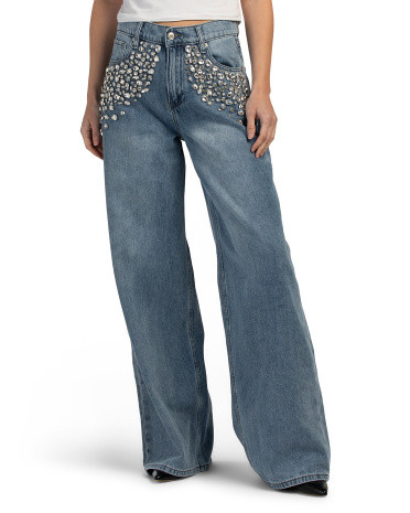 Samirah Rhinestone Embellished Jeans | TJ Maxx