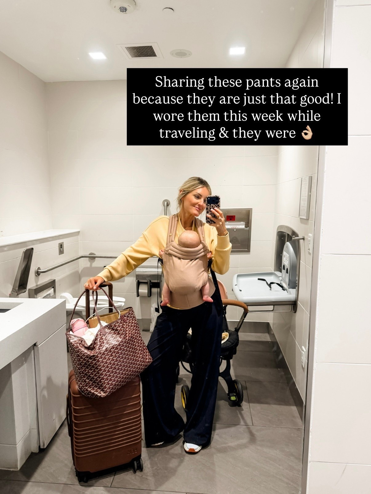 These black pants are so good! I had a very similar pair a few years back that I loved & was so excited they brought them back in a newer version! Currently on sale! Wearing S!

Loverly Grey, Target, black pants, travel outfit, travel look, airport outfit 

#LTKSeasonal #LTKSaleAlert