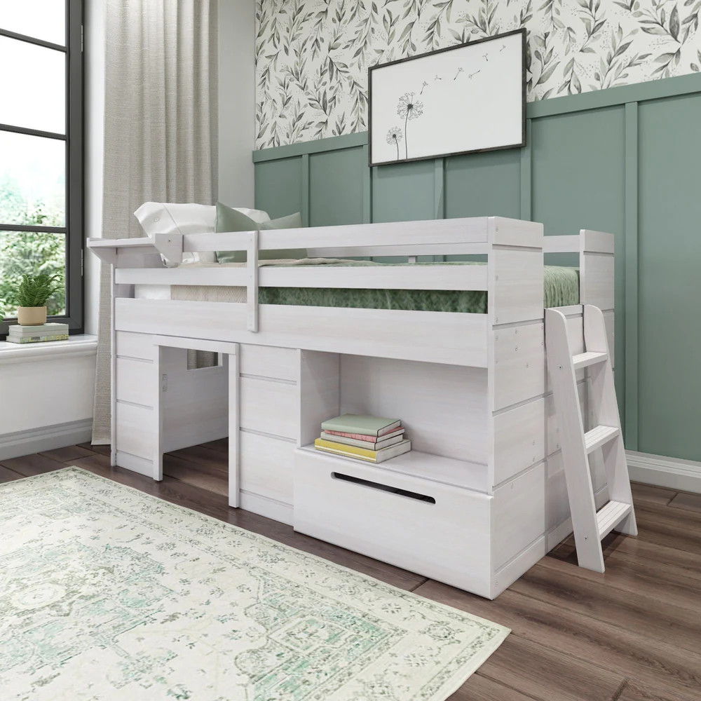 Modern Farmhouse Play & Store Low Loft Bed | max & lily